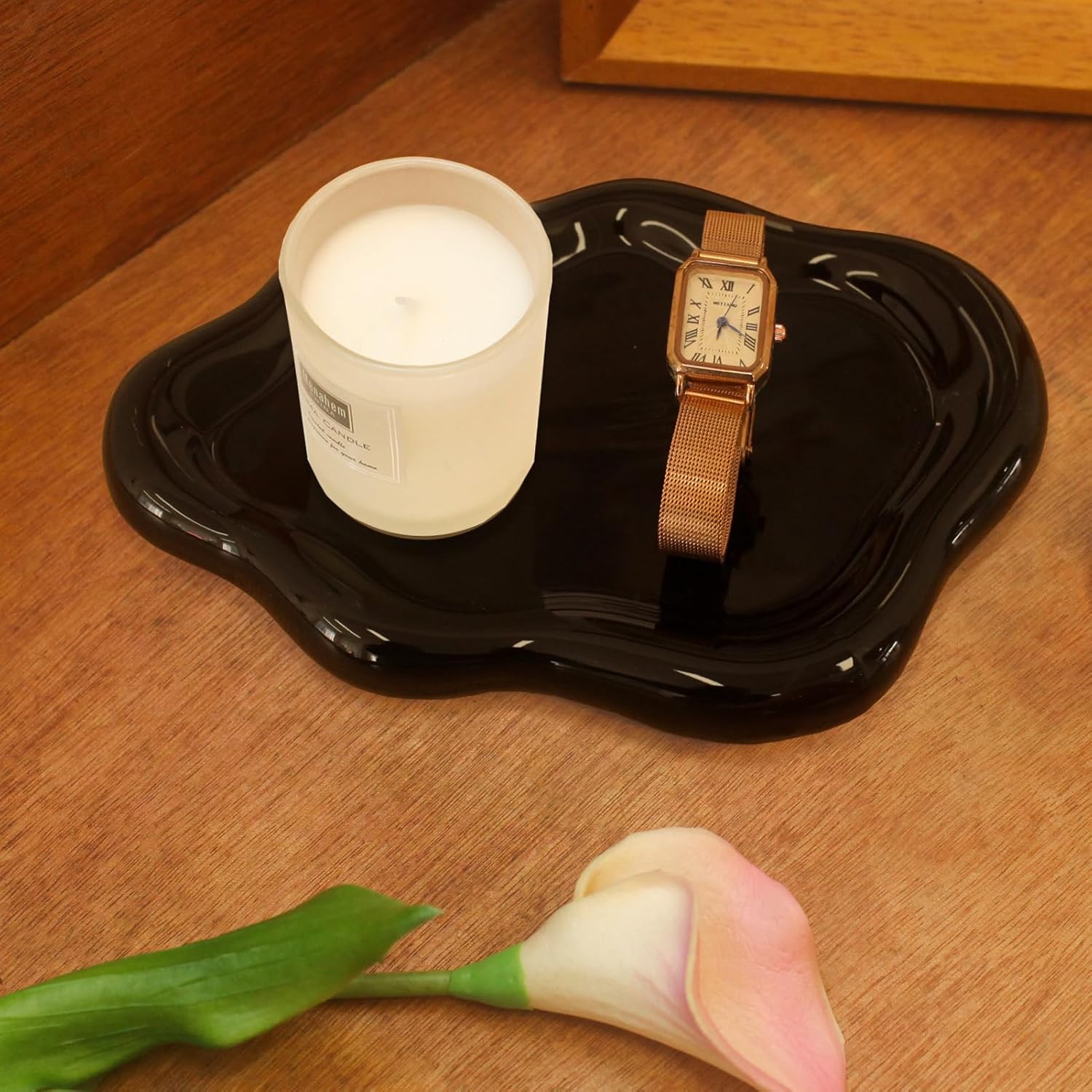 Ceramic Jewelry Tray Trinket Dish, Decorative Cloud Vanity Key Tray for Women, Ring Holder Dish, Cute Jewelry Plate Bowl Room Decor Aesthetic, White, Medium