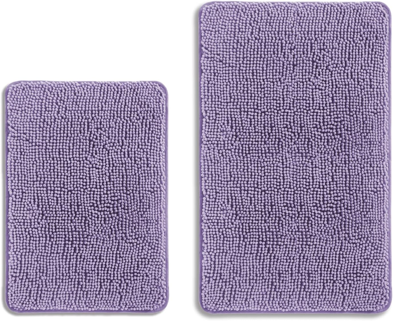 Bathroom Rugs 36 x 60 Inch – Extra Large Bath Mat | Absorbent and Washable Thick Chenille Bath Rugs Non-Slip Runner Rug for Bathroom, Shower, Tub(Gray)