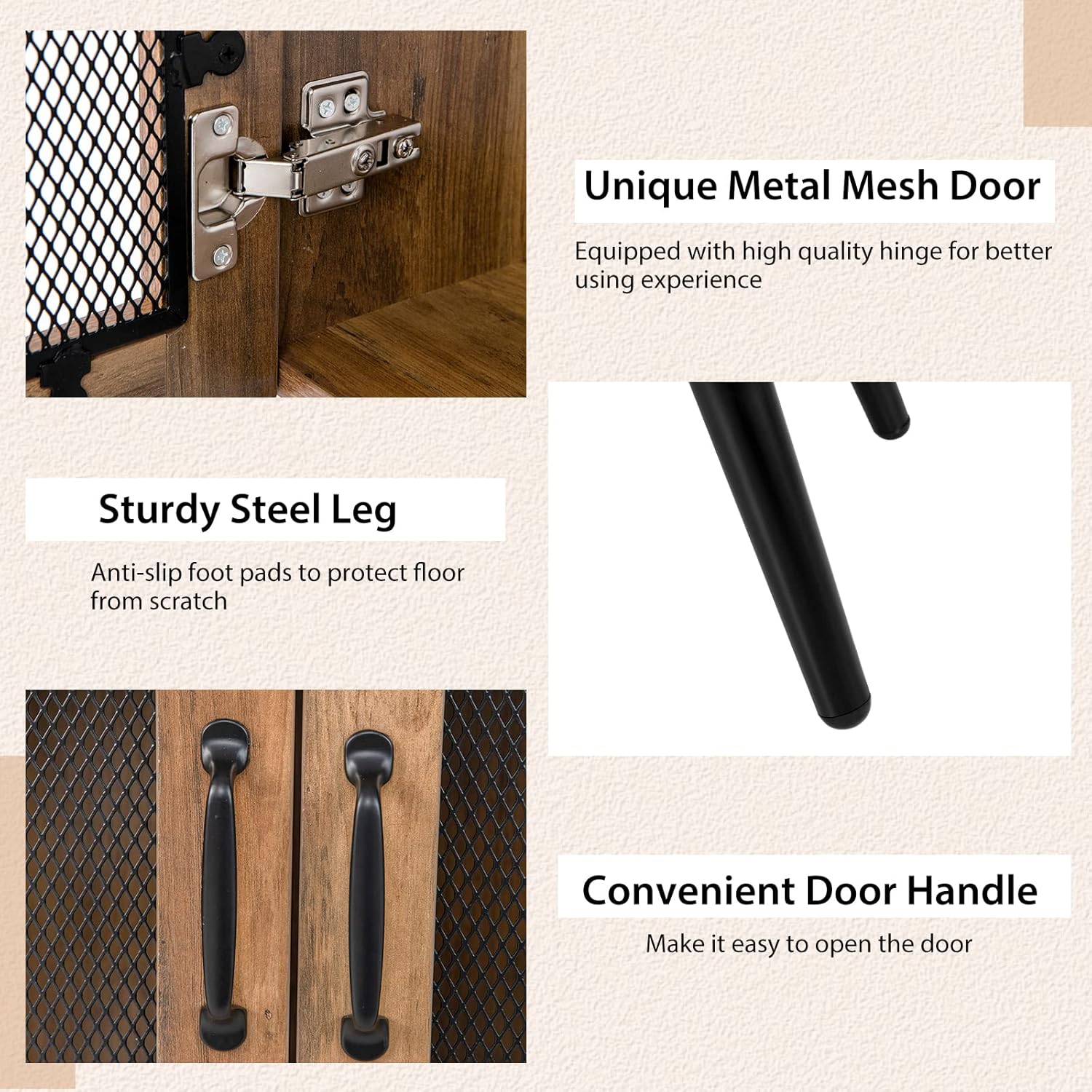 Giantex Farmhouse Wine Bar Cabinet, 11 Bottles Rack, Buffet Cabinet with Storage, Industrial Kitchen Sideboard, Anti-Tipping Design, 2 Doors, Glass Holder, for Living Room (Brown & Black)